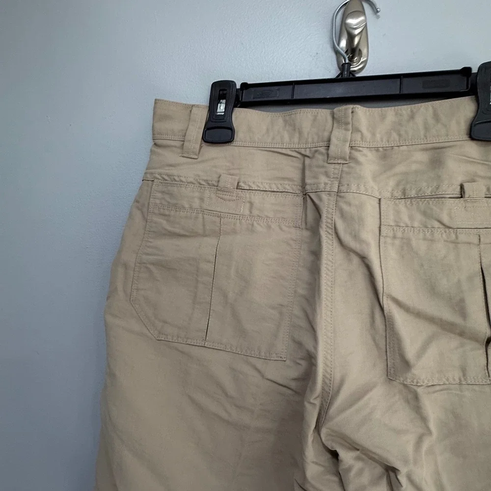 The North Face Mens Khaki Nylon Hiking Shorts Tan Outdoor Trail Size 36